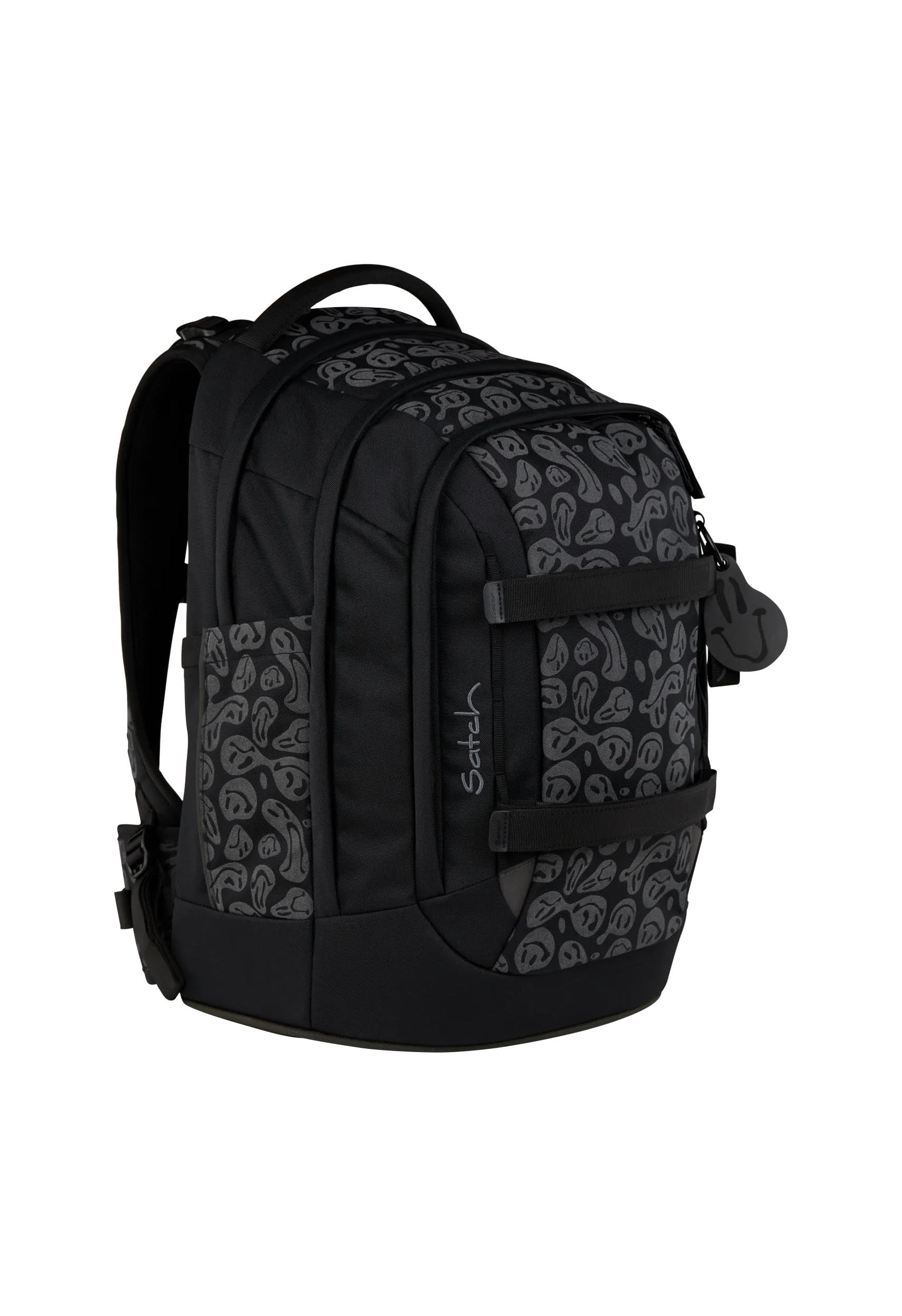 Satch Pack Set Schulrucksack-Set, 4-teilig ab 5. Klasse ergonomisch 30L Stauraum mit Schlamperbox Trinkflasche Sportbeutel Blurry Faces - Schwarz