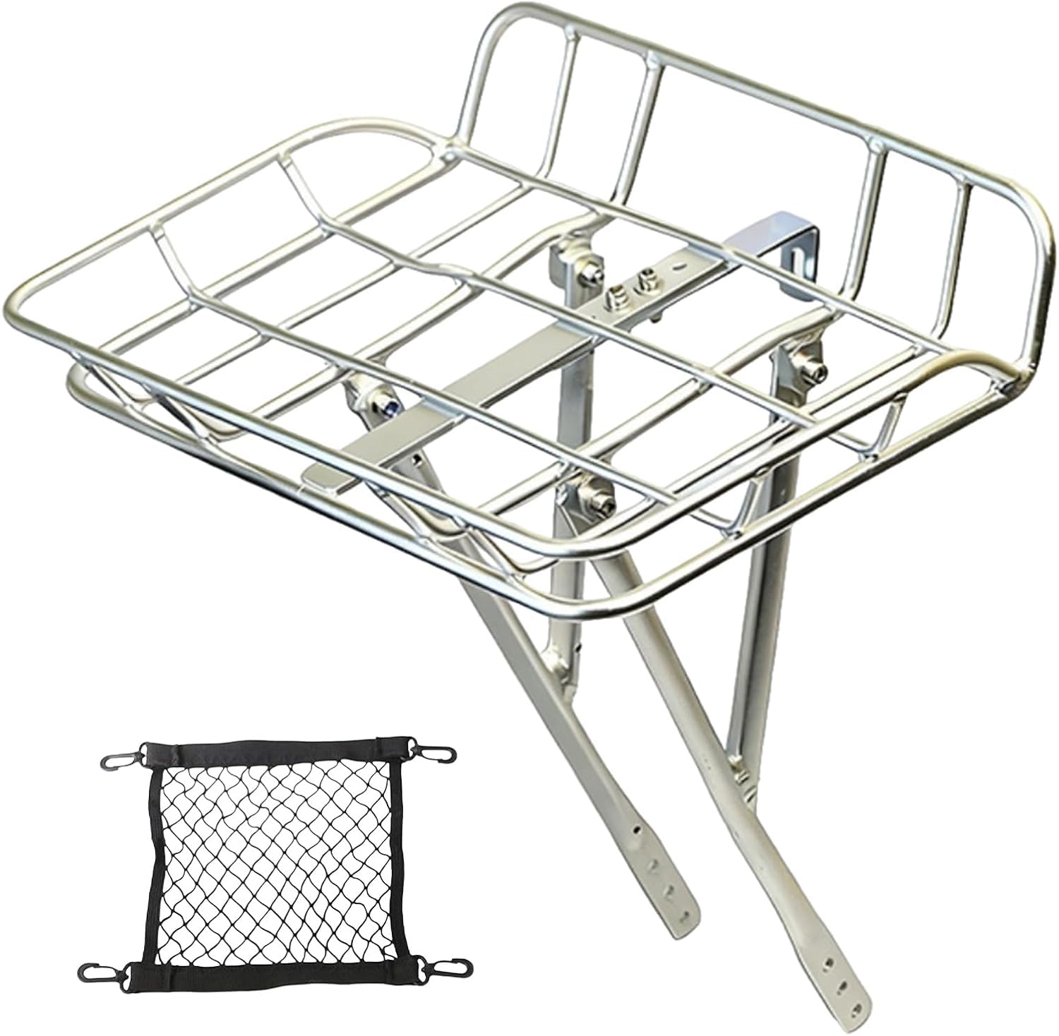 WLDOCA 20 Inch Folding Bike Front Rack - Ultra-Light 700g Aluminum Alloy Cargo Basket with Locking Nuts, Integrated Carrier for Compact Bicycles,A
