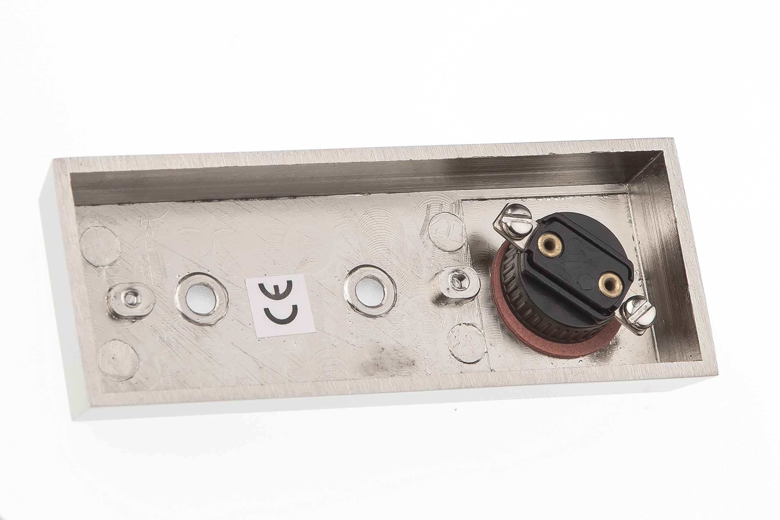 HUBER Bouton de sonnette bouton poussoir avec 1 boîtier d'encastrement rectangulaire métal et écriteau en polycarbonate, 42.00V