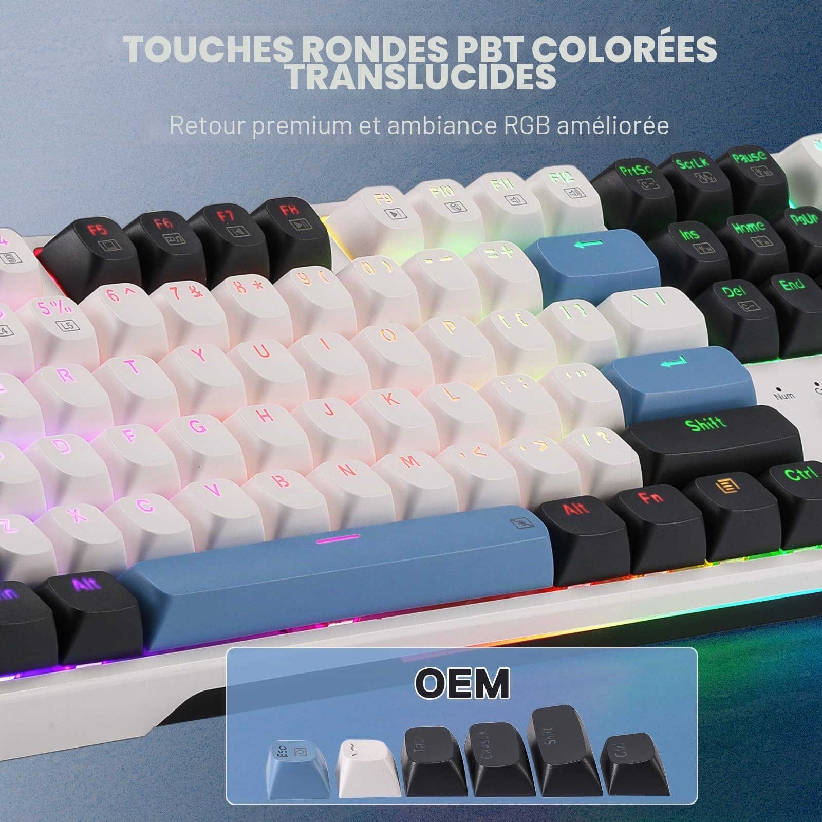 Redragon K668 Clavier Mecanique Filaire Gasket 108 Touches Hot Swap RVB | Clavier mecanique filaire Gasket 108 touches 4 raccourcis hot swap mousse touches couleurs disposition US
