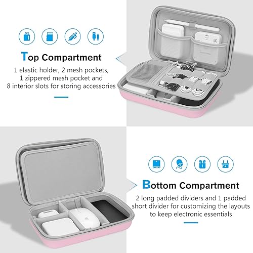 Miniatura 2 de ProCase Estuche organizador electrónico de viaje duro para MacBook, adaptador de corriente, cargadores, cables, banco de energía, Apple Magic Mouse