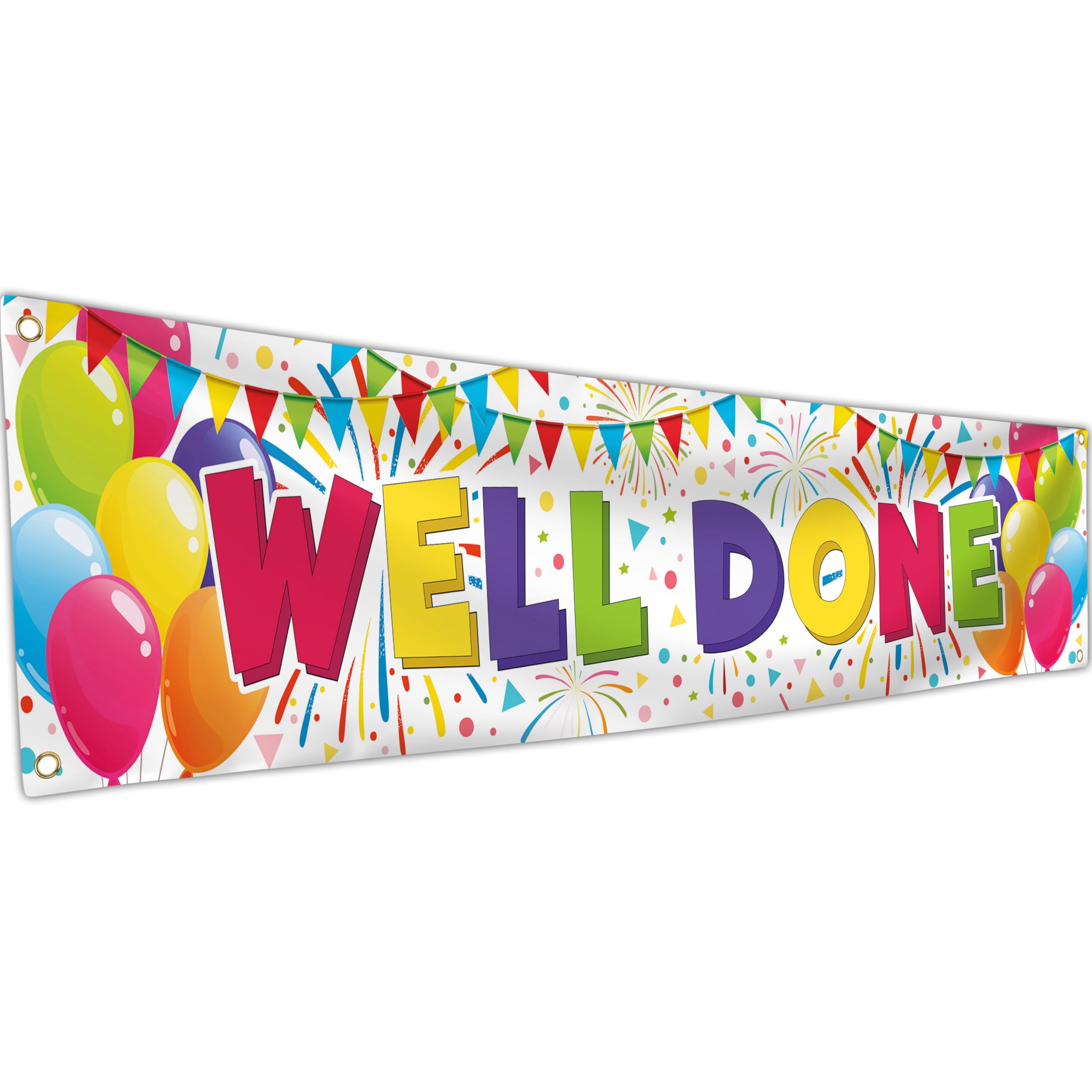 Well Done Congratulations Decorations - We are Proud Graduation Banner - 180 x 40cm (White)