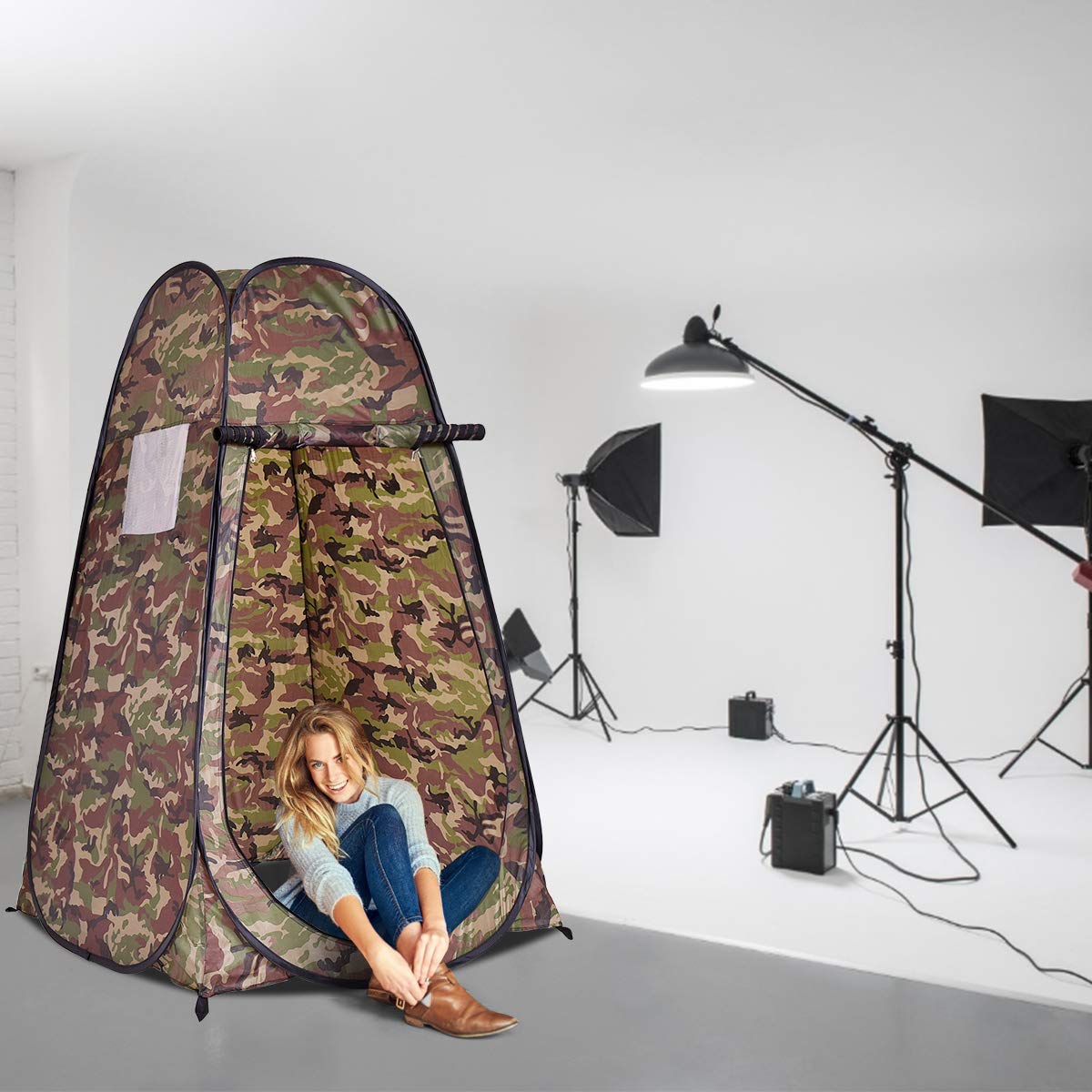 GOPLUS Namiot prysznicowy, toaletowy, przebieralnia, namiot magazynowy, namiot pop-up, namiot składany, 120 x 120 x 190 cm