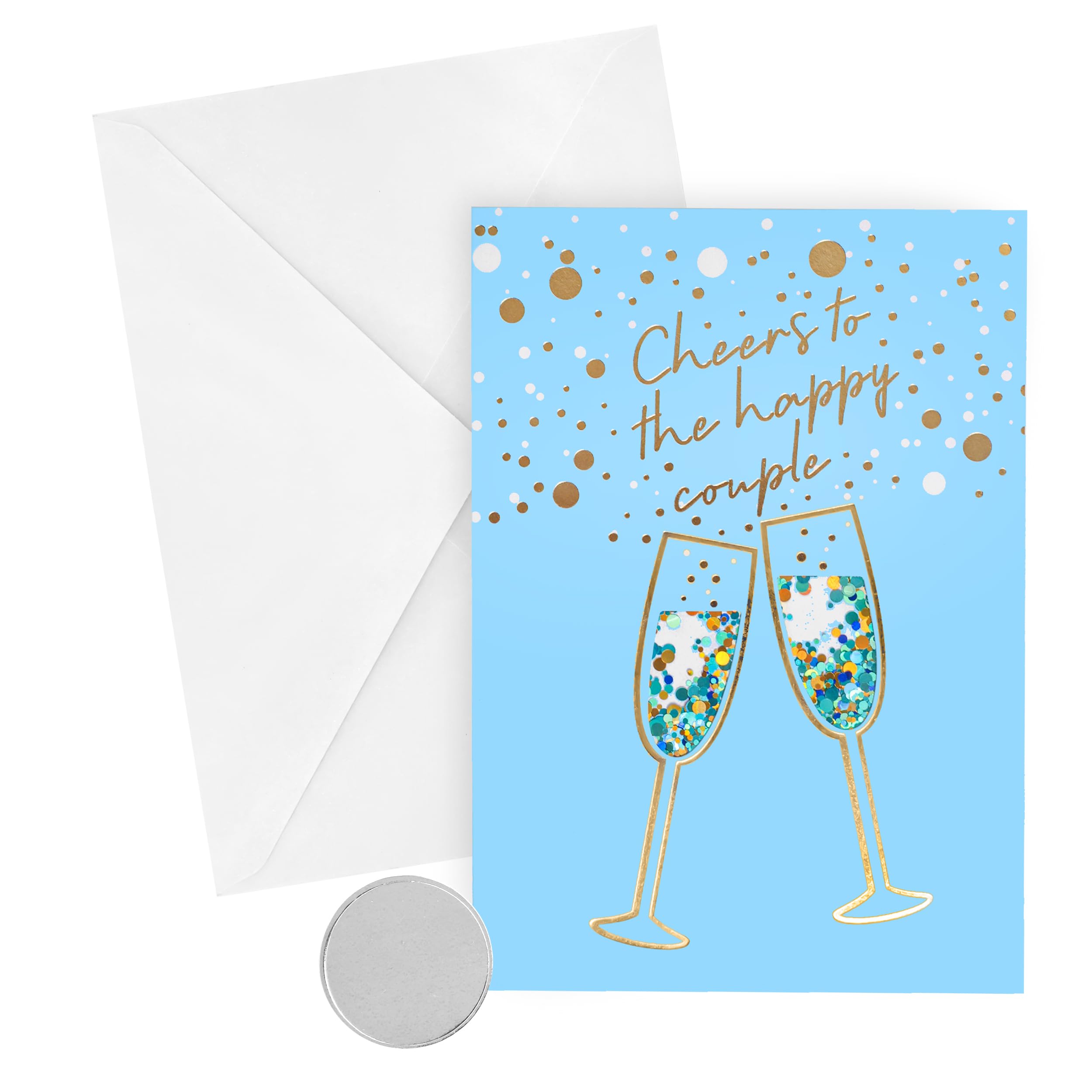 Congratulations Engagement Card | Newly Weds Wedding Cake Card | Premium Quality with Envelope and Seal