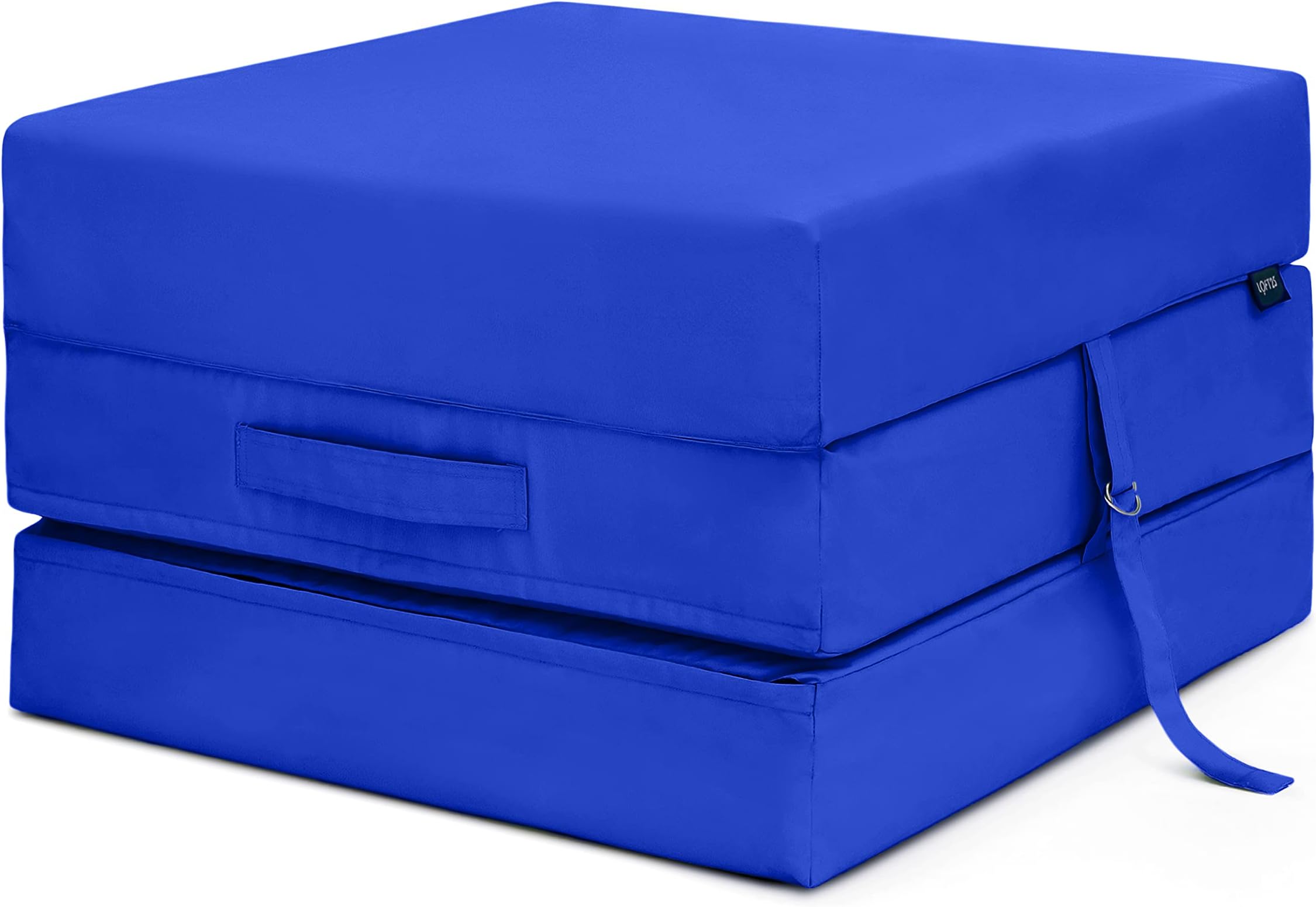 Ready Steady Bed | Water Resistant Fold Out Z Bed Cube Mattress with Fastening (Blue)