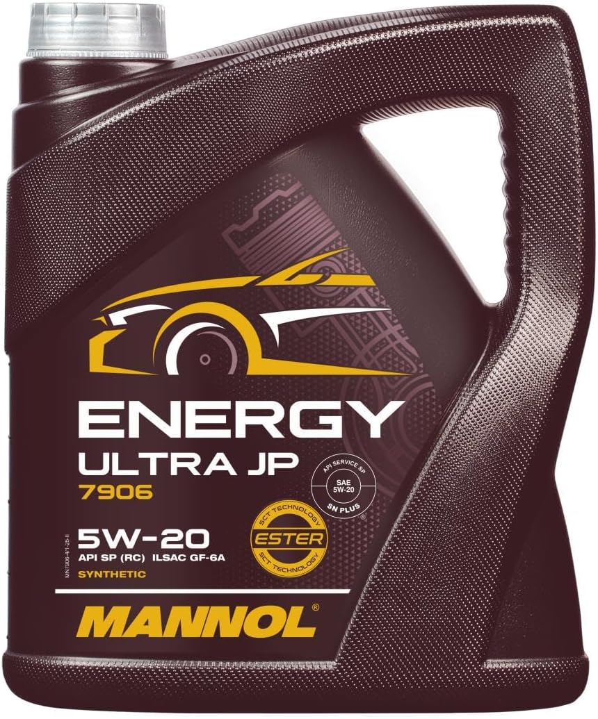 Energy Ultra JP 5W-20 Motor Oil by MANNOL - 7906 - Premium Bi-Synthetic Engine Oil for Gasoline and Diesel Engines, Car Oil, 4L