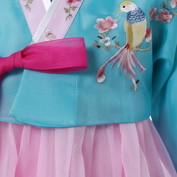 Women's Embroidered Hanbok Dress Korean Traditional Costume Short Full Skirt Cosplay Performance Wear