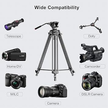 miliboo MTT500 Kit Portable Tripod for Camera Fluid Head Tripod Iron