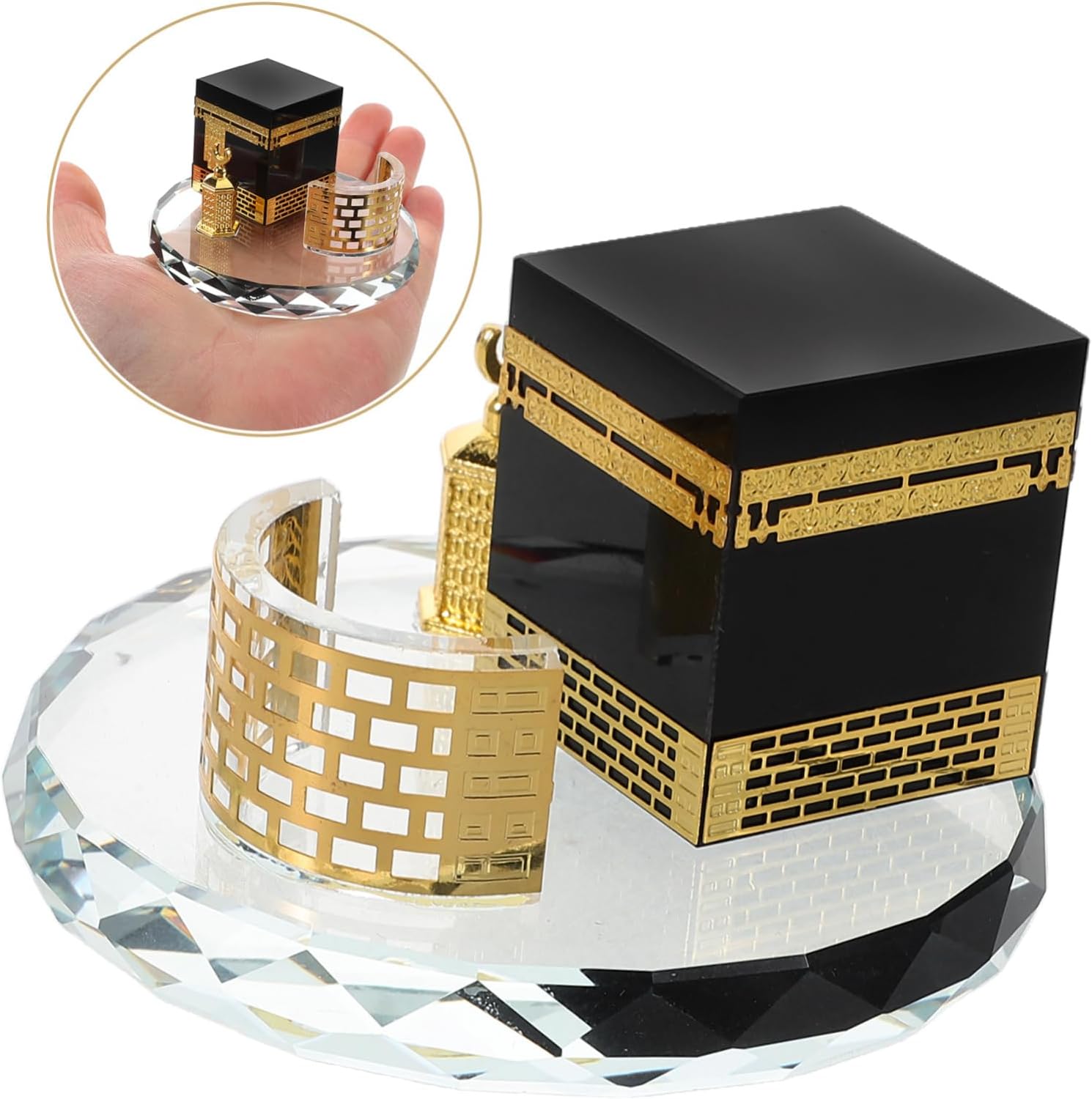 STOBAZA Islamic Decor Crystal Miniature Model Handicraft for Home Table Car Interior Saudi Arabia Souvenir Decoration Crystal Ornament