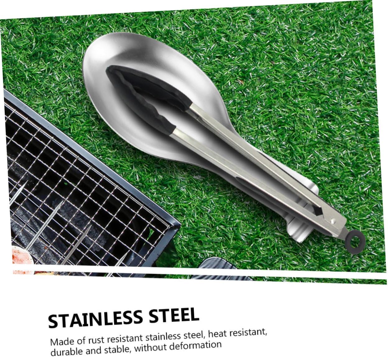 NUOBESTY 6Pcs Stainless Steel Spoon Rest for Kitchen Countertop Utensil Holder with Flat Base for Spoons Ladles Spatulas and Daily Use Easy to Clean