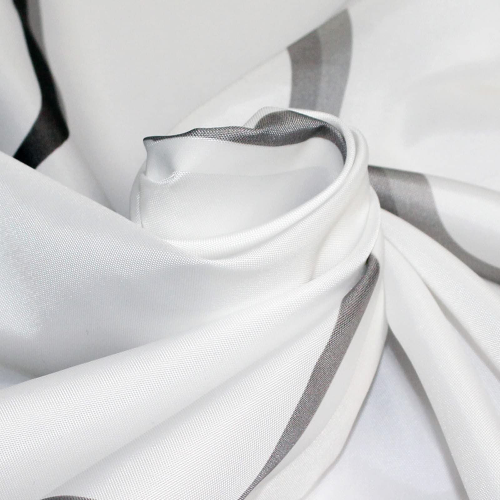 Textil Duschvorhang 200x200, 200x200cm Polyester Quadratisches Muster Stoff-Duschvorhänge mit Haken, Weiß