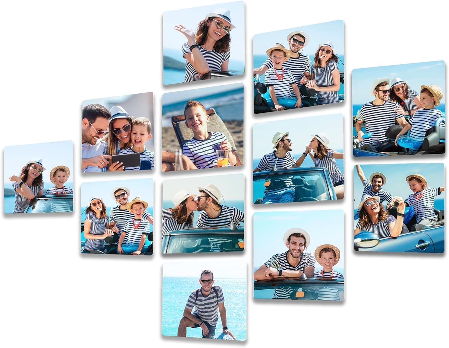 Custom Style Personalized Metal Photo Tiles Prints for Wall,Peel and Stick Picture