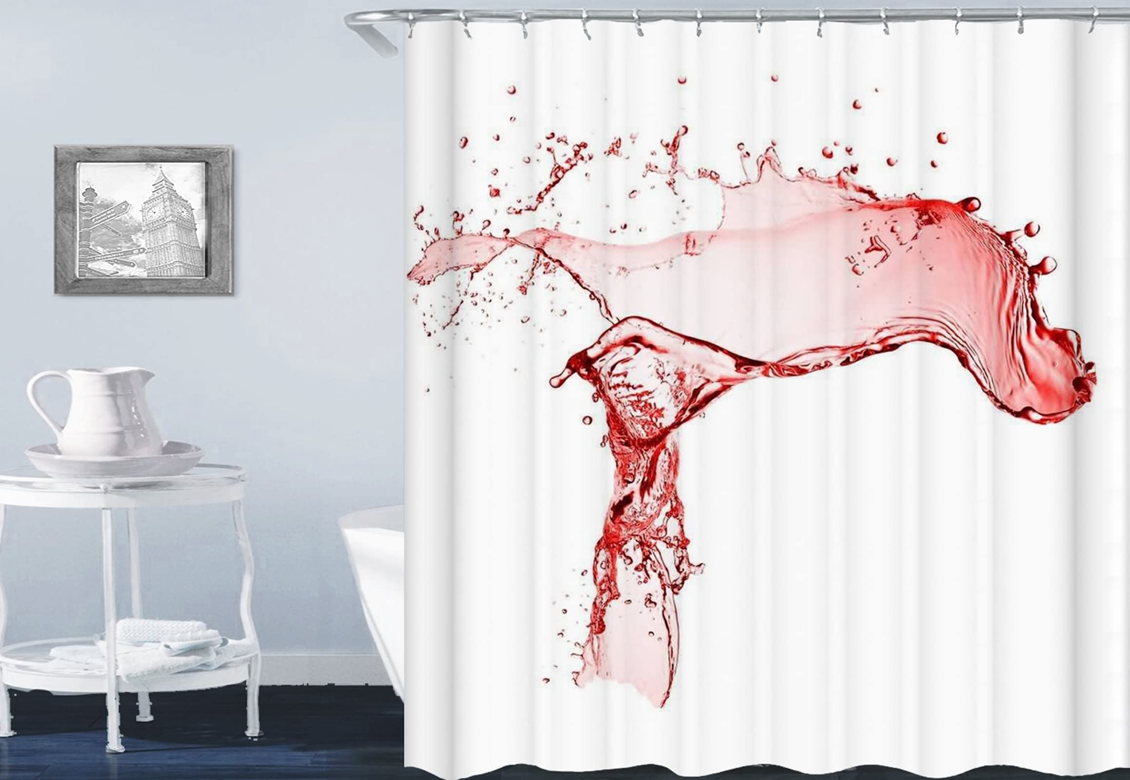 Rideau de douche KnSam blanc et vin rouge pour une ambiance spa