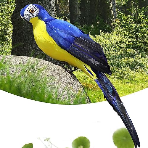 Vista 4 de SEIWEI Loro artificial de plumas artificiales de loro simulación lindo loro manualidades casa oficina jardín fiesta adorno decoración