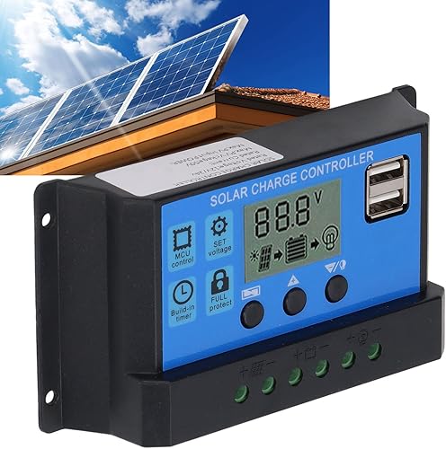 Miniatura 3 de Controlador fotovoltaico PWM, controlador de panel solar de 12 V 24 V, regulador solar MPPT, regulador fotovoltaico, pantalla LCD MPPT solar,