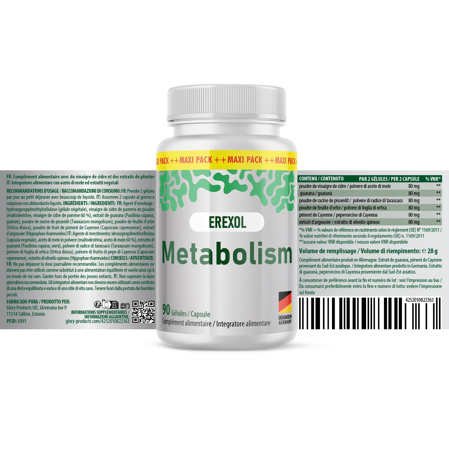 Metabolism Gélules | Ton partenaire de confiance | à base d'ingrédients de qualité | 90 gélules
