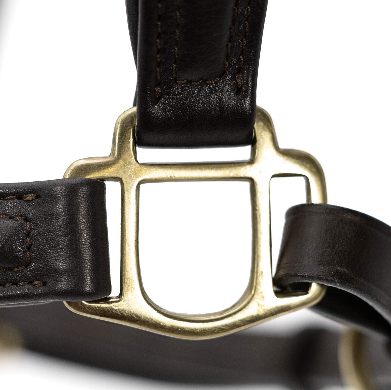 Jeffers Equine Softie Cabestro de cuero acolchado – Corona y nariz ajustables, broche de mejilla de liberación rápida, tachuelas de estilo inglés para entrenamiento, aseo, equitación, granero