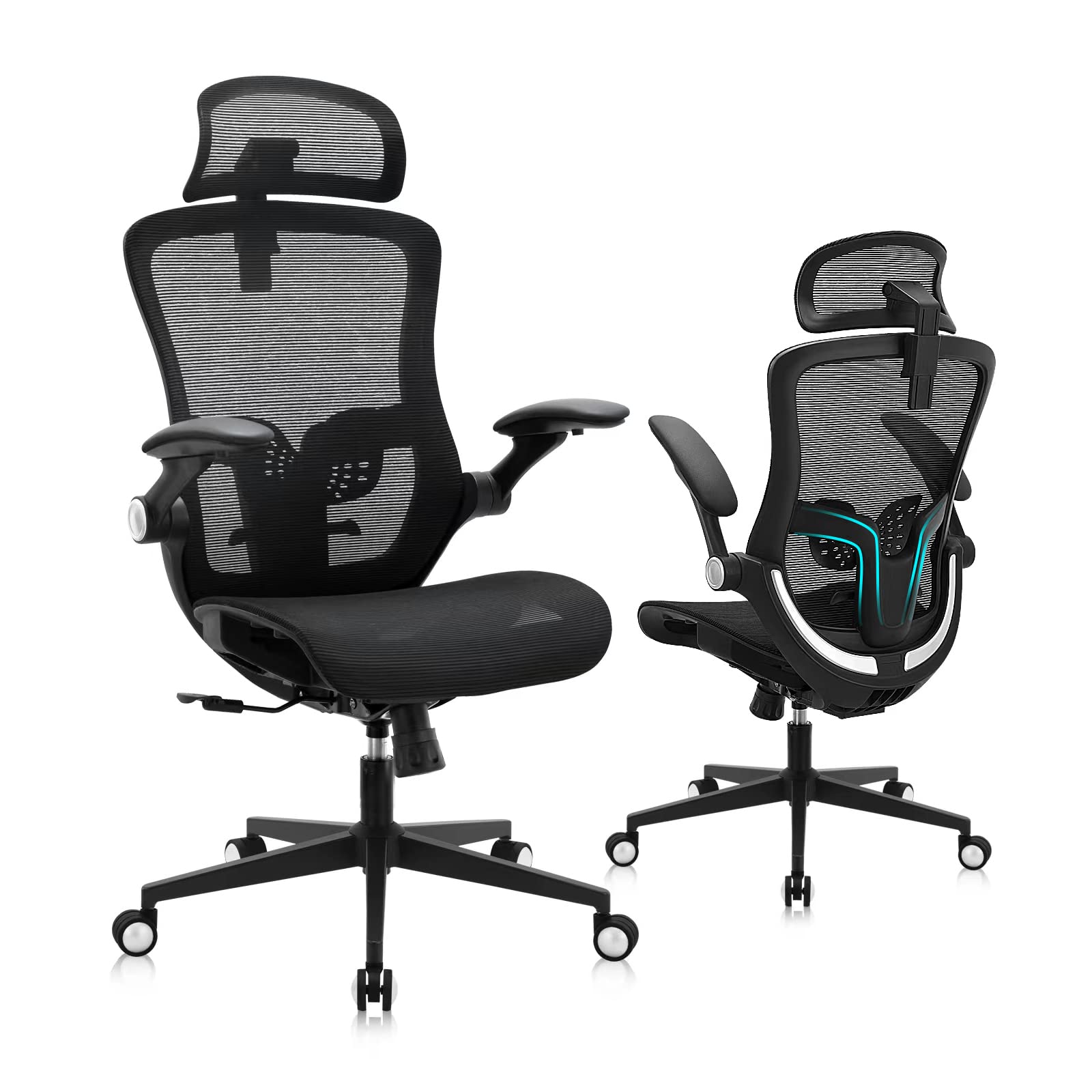 Office Chair, Ergonomic Mesh Chair w/ 90°135° Adjustable Backrest and