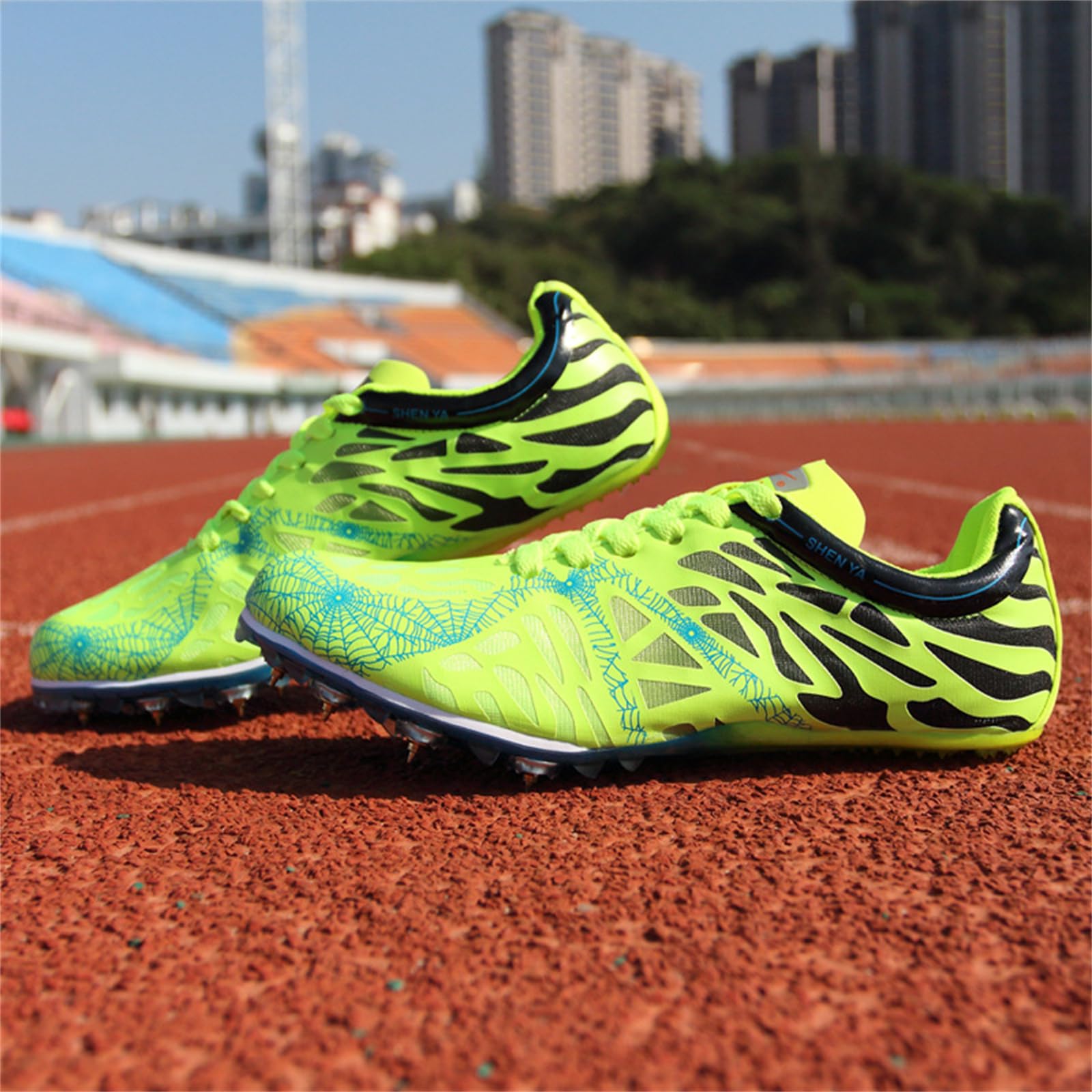 Respirable Cómodas Zapatos de Pista y Campo,Unisex Zapatillas Deportivas Antideslizantes con Clavos y Sprint,Zapatillas De Atletismo para Hombre y Mujer