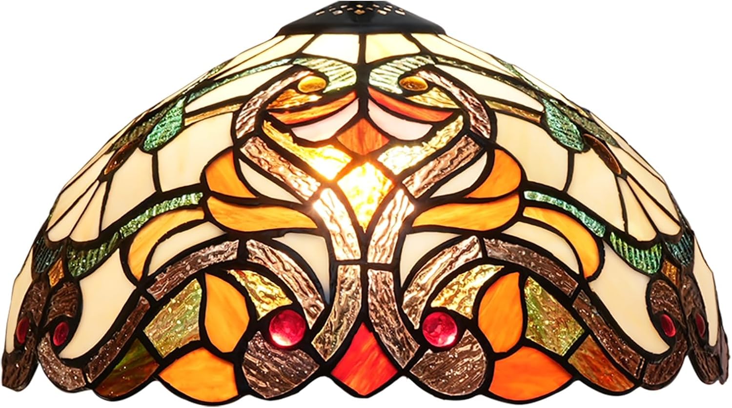 Tiffany Style Lamp Shade, 12 Inch Retro Baroque Creativity Stained Glass Lamp Shade Replacement Lamp Cover Accessories Fit for Table Lamp Pendant Light Ceiling Light