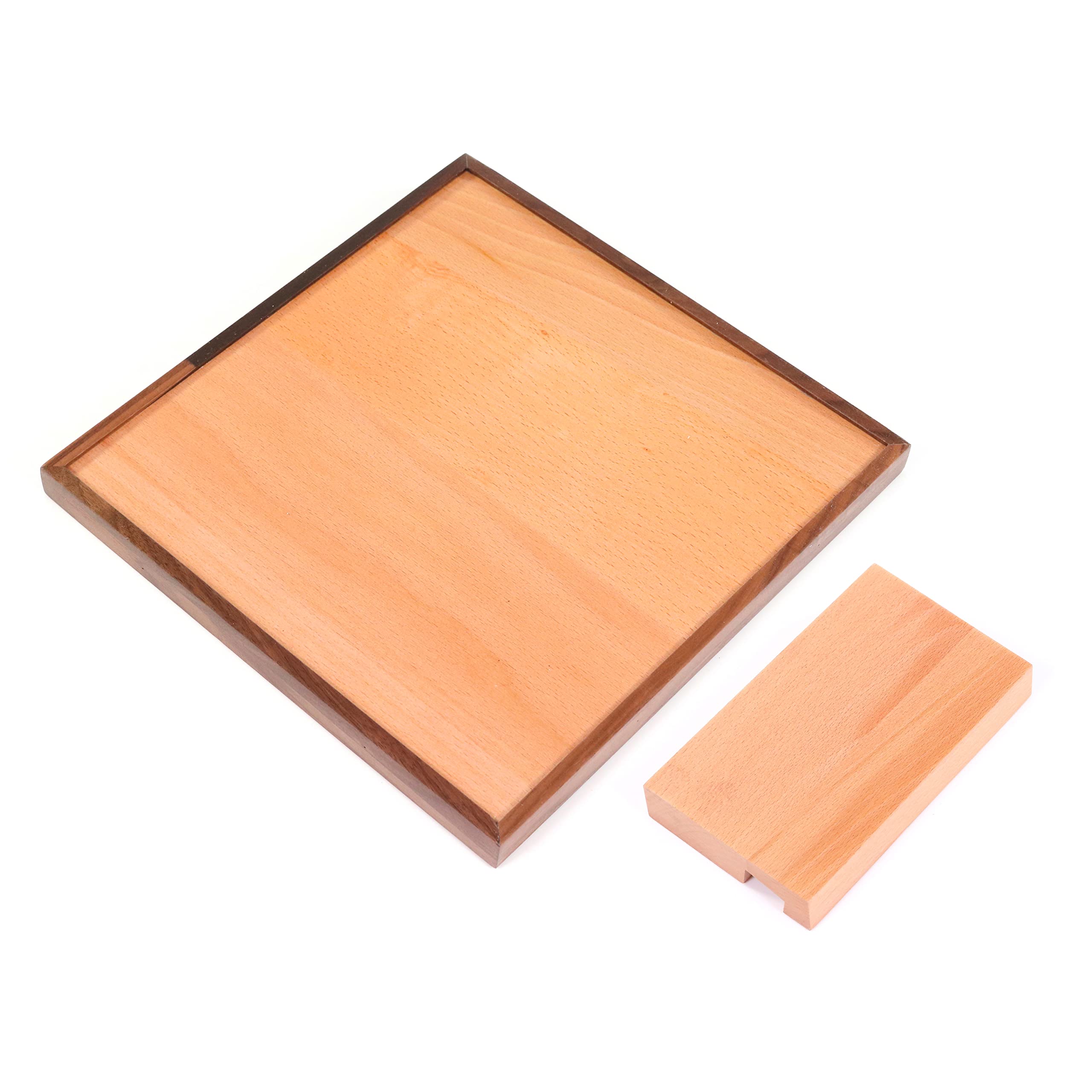 Blocking Board - Set di blocco per filati in bambù naturale e legno di noce nero, 28 cm, per lavorare a maglia, uncinetto e realizzare quadrati per nonne