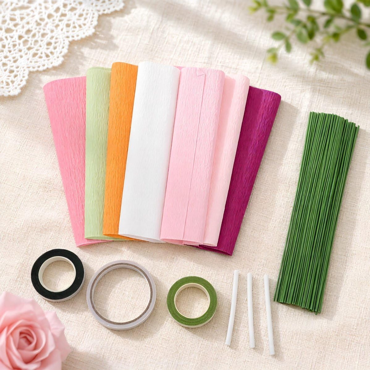 Crepe Paper Flower Kit for Classroom Décor and Weddings