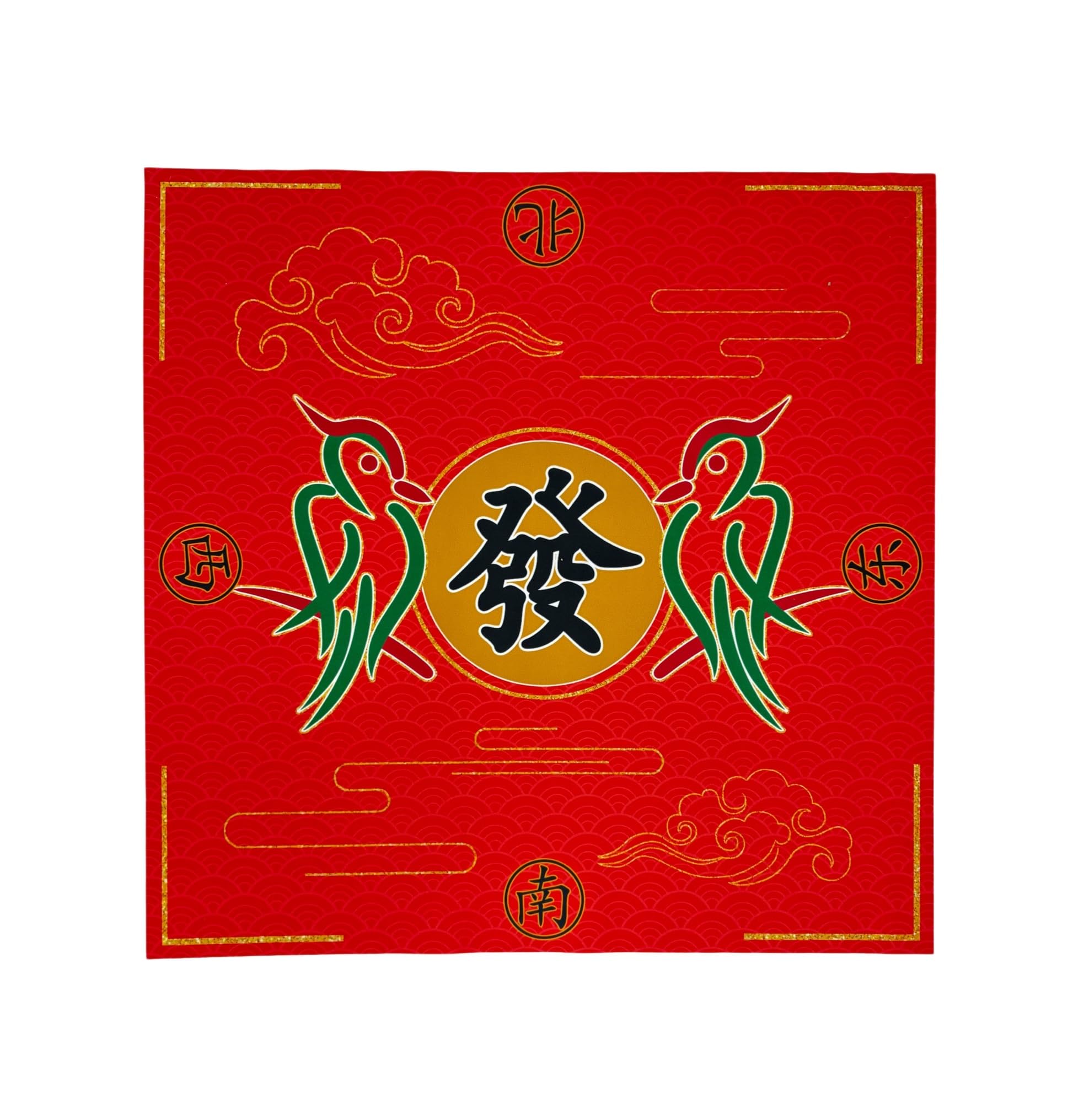 POK3R STUFF INDIA Mahjong Mat M3 | 36 x 36 Inch Velvet Mahjong Game Mat with Anti-Slip Rubber Base | Noise Reducing Table Mat for Mahjong & Board Games (Red)
