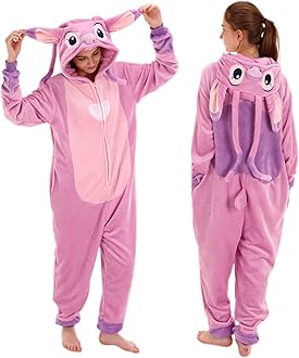 Snug Fit Unisex Adult Onesie Pajamas, Flannel Cosplay Animal One Piece Halloween Costume Sleepwear Homewear