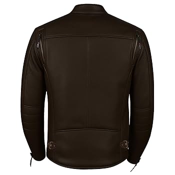 Amazon.com: REVOLT Men's Motorcycle Jacket, Natural Buffalo