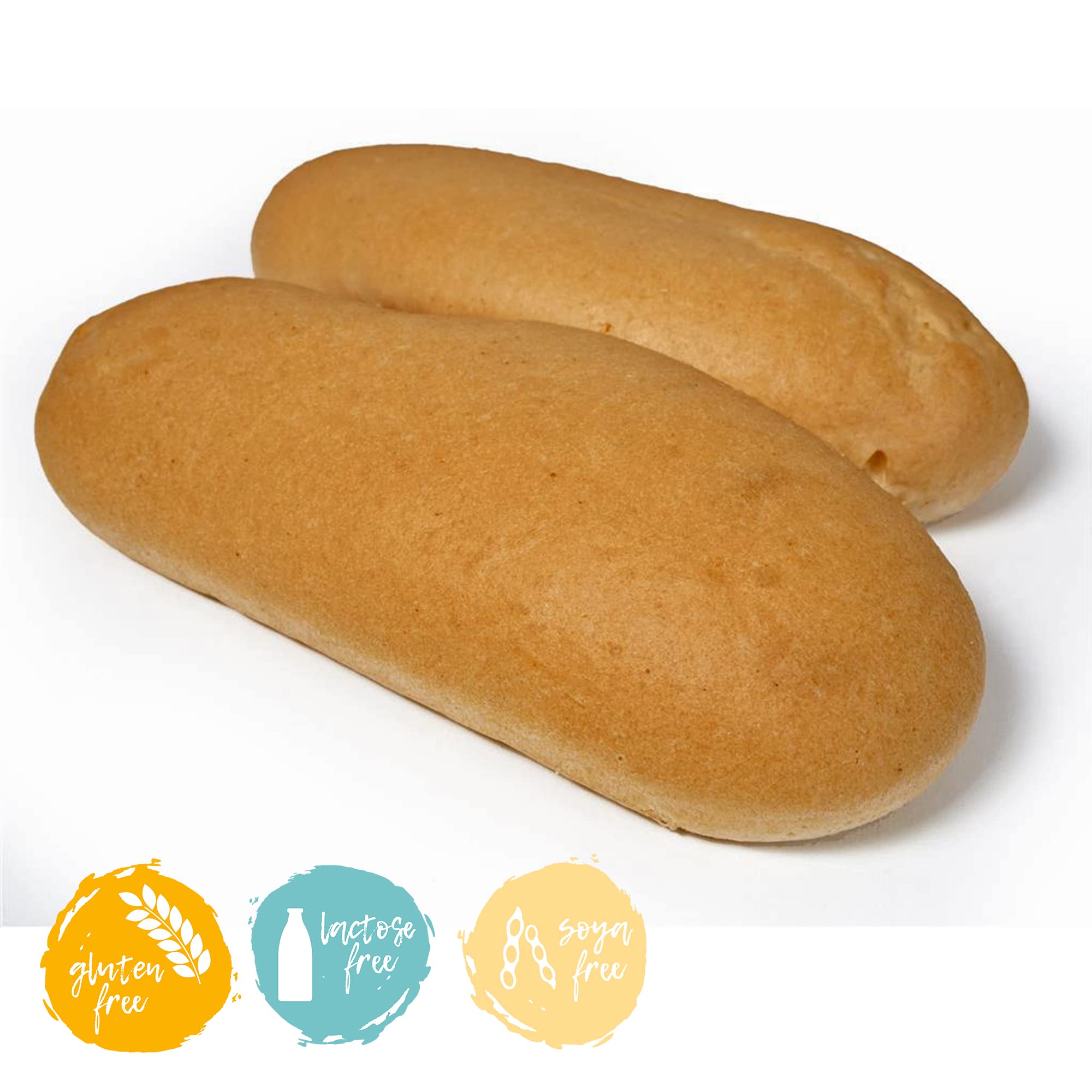 YULKA Glutenfrei | BOX Hot-Dog & Hamburger Brötchen 12erPack | Glutenfreie Brötchen und Backwaren | Laktosenfrei Weizenmehlfrei (Vorteilspack 6x HotDog (130g: 2x65g) 6x Hamburger (140g: 2x70g))