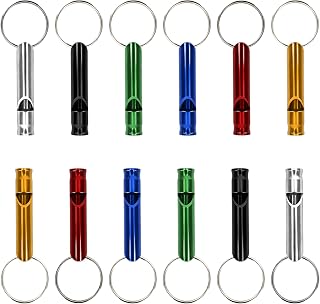 Slergut Whistle Emergency Keychain Whistle Loud Safety Whistles Aluminum Survival Whistles for Outdoor Sports Hiking Camping Hunting Boating Training Fishing, Loud Sound, Sturdy, Light