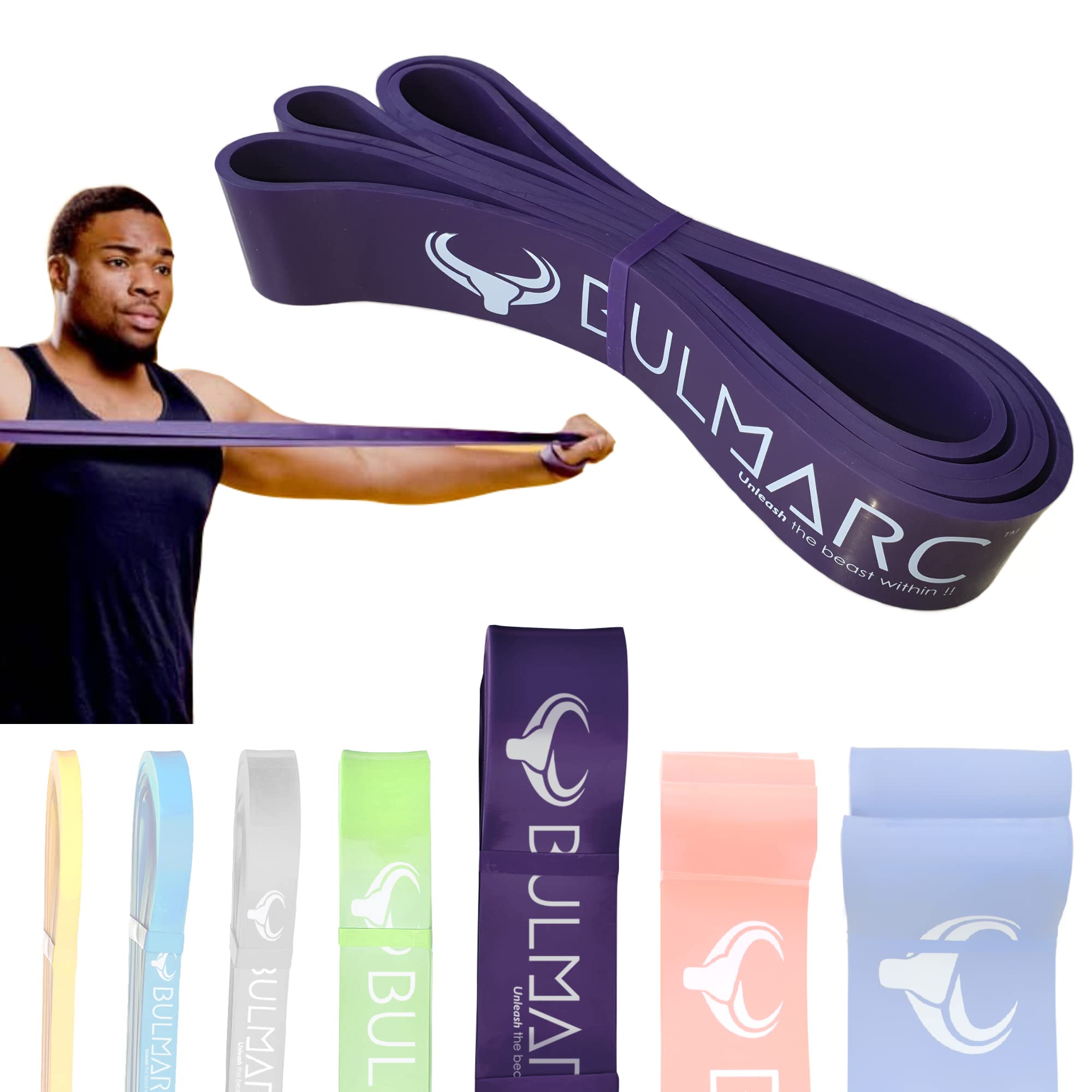 BULMARCs Resistance Bands Pull Up Assist Power Bands with 65+ Exercises for Workout, Muscle Tone, Weight Loss & Body Powerlifting (Purple, X-Heavy (35-57) KGS) (B07X91NHB1) Amazon Price History, Amazon Price Tracker