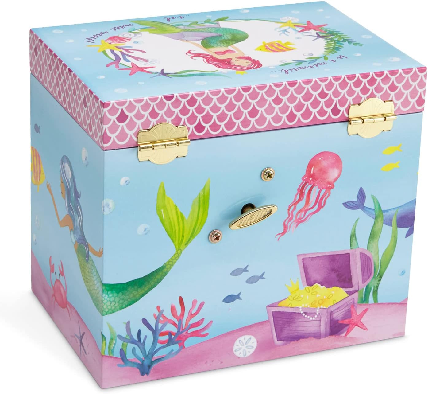 Jewelkeeper Mermaid Music Box & Little Girls Jewelry Set - 3 Mermaid Gifts for Girls - Musical Jewelry Box for Girls - Music Boxes for Girls