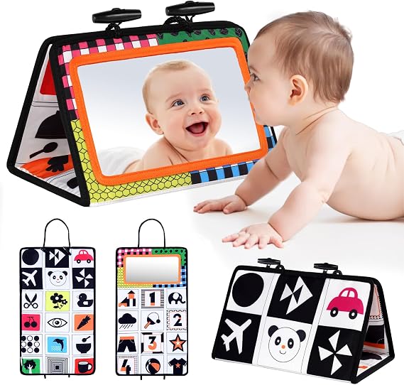 Vicloon Miroir d'Éveil Pliable Premier Âge en Tissu Doux