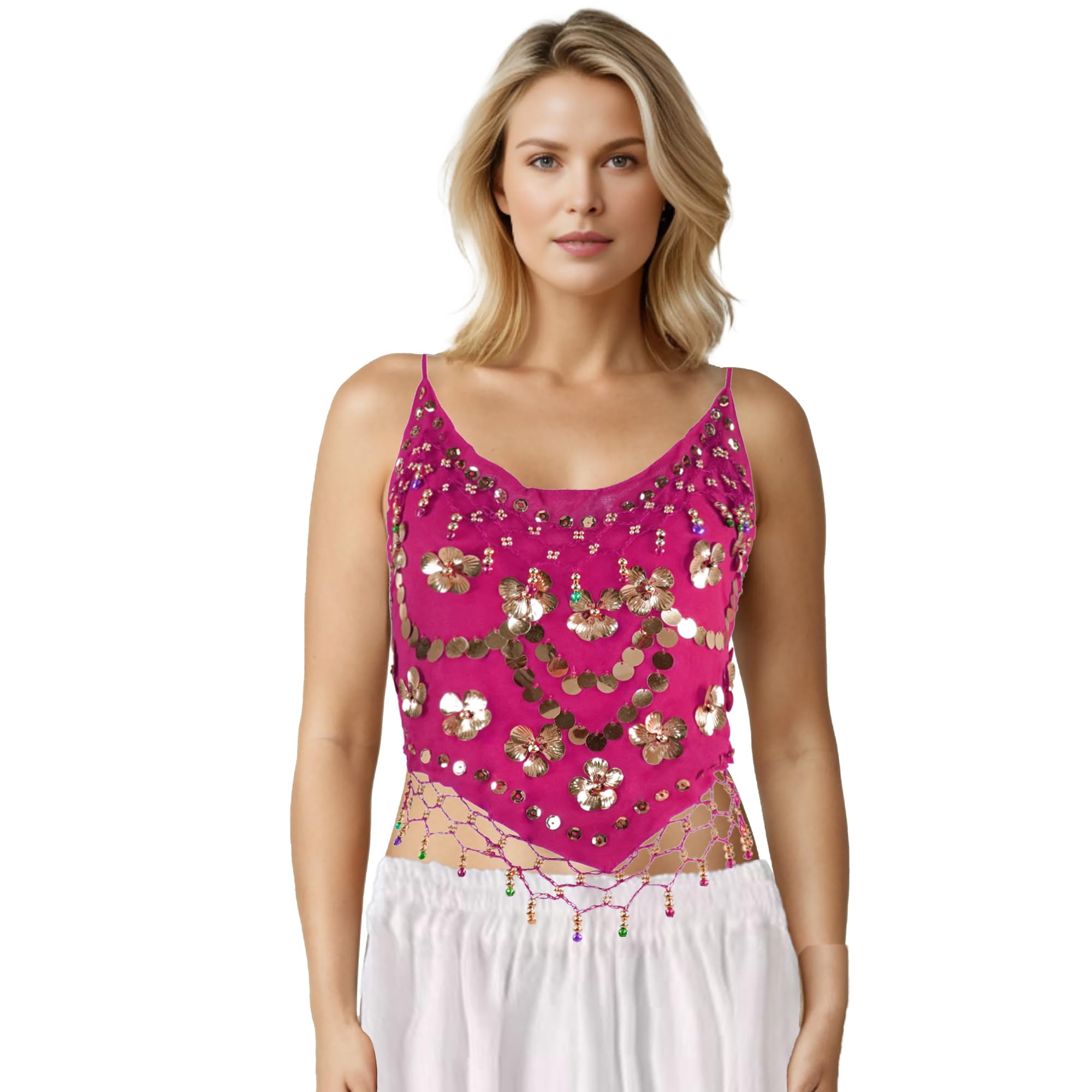 MUNAFIE Damen Langer Rock mit Schlitz Bauchtanz Tanz Chiffon