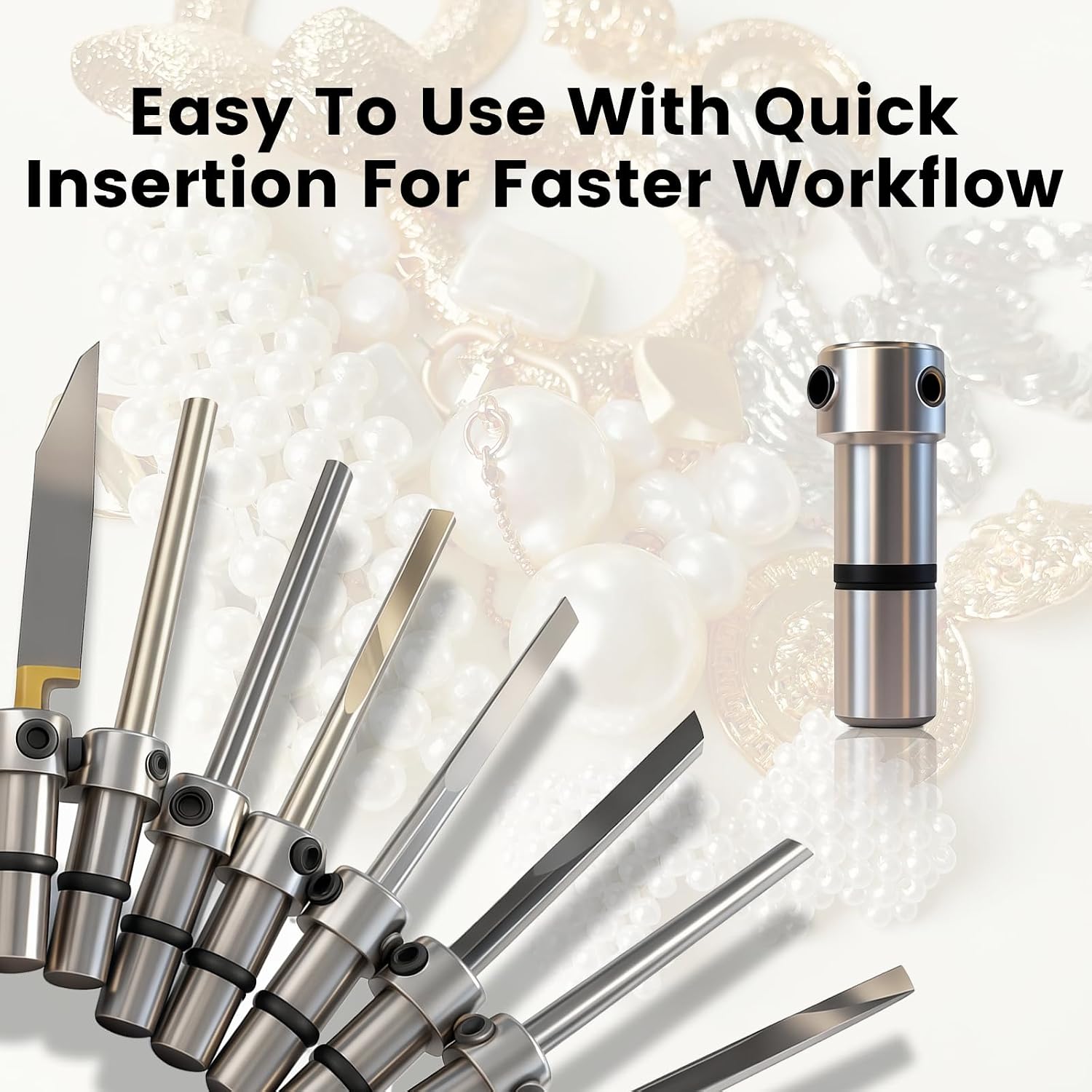 Pneumatic Impact Cutting Bits Set, 8-Piece Engraver Tools for Jewelry Durable Carving Graver Bits for Pneumatic Engraving Machine Jewelry Tool for Impact Engraving and Precision Cutting