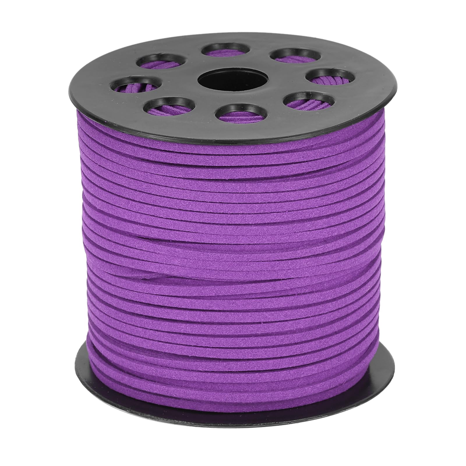 sourcing map 98 Yards x 0.1"(2.6mm) Faux Leather Cord, Flat Suede Cord Leather Strip Braiding String Lace for Jewelry Making Bracelet Necklace Beading Making DIY Crafts, Violet