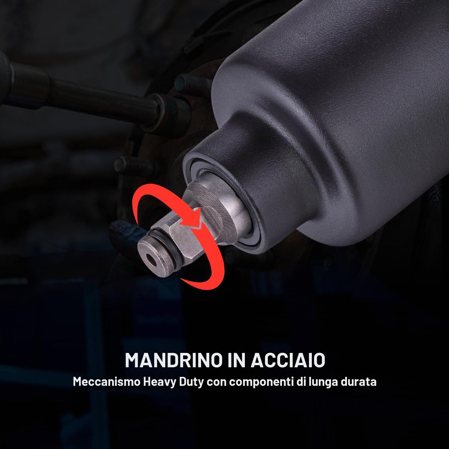 ORAZIO Set di Avvitatore a Impulsi Pneumatico 1/2" 720 NM Twin Hammer con 8 Bussole 12-24mm Professionale Chiave a Percussione ad Aria Svita e Avvita per Ruote Auto Furgoni Moto