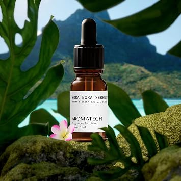 AromaTech Bora Bora Serenity Aroma Essential Oil Blend: Luxury Hotel Inspired Aromatherapy with Tropical Fruit, Frangipani & Coconut for Ultrasonic Diffusers & Nebulizers (10 mL)