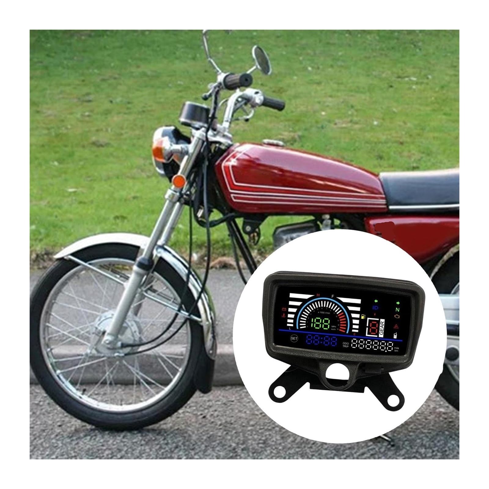 Moto Contachilometri Tachimetro Digitale Per Moto 12V Per CG125 150 Modifica Contachilometri Moto Display Digitale