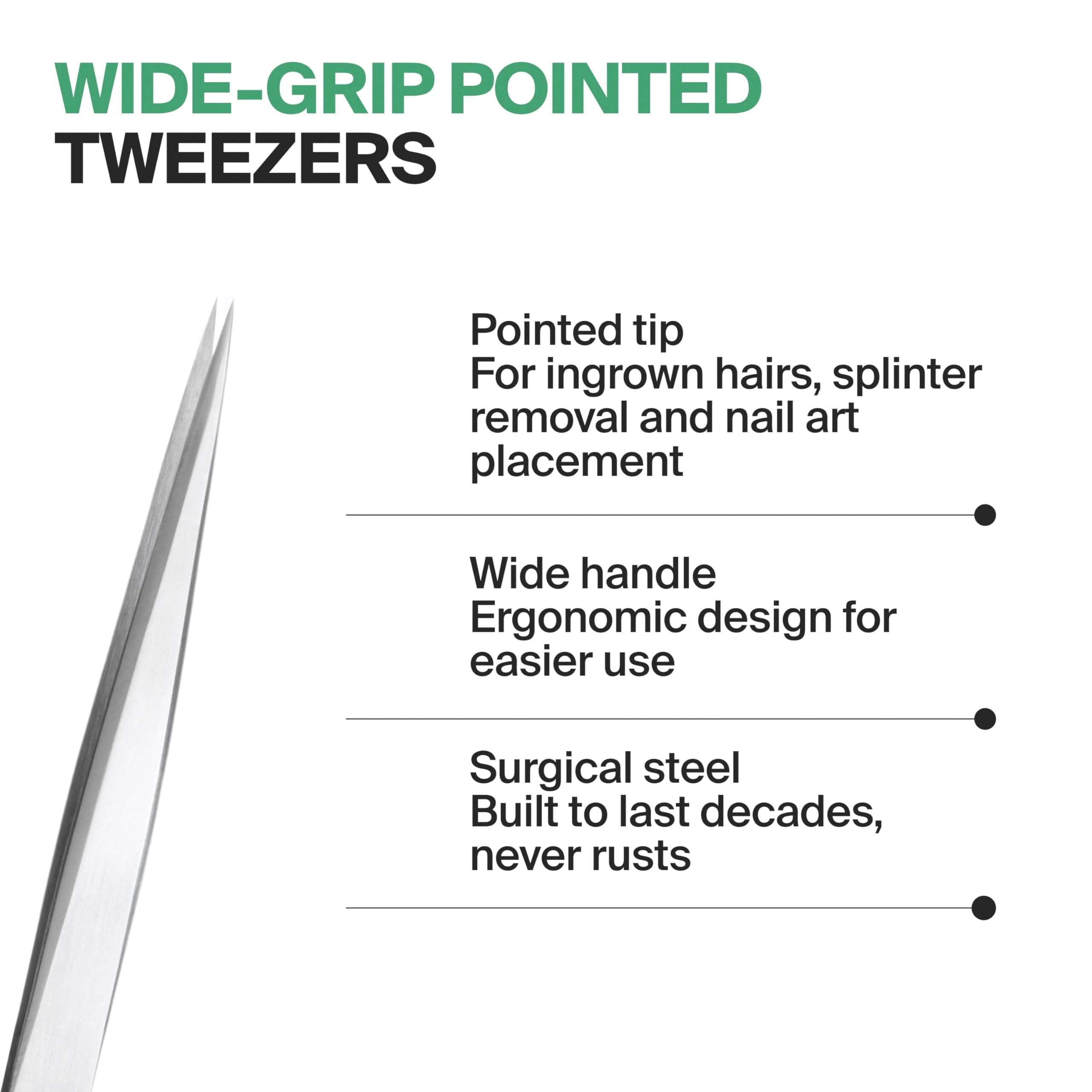 GERMANIKURE FINOX Professional Wide Grip Pointed Tweezers