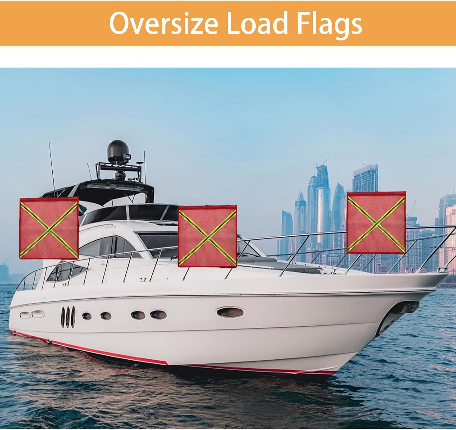 18x18 Inch Safety Flags for Trucks 6 PCS - Red Warning Flag with Wire Loop & PVC Mesh, Oversize Load/Trailer Flags, Reflective High Visibility for Vehicle & Towing
