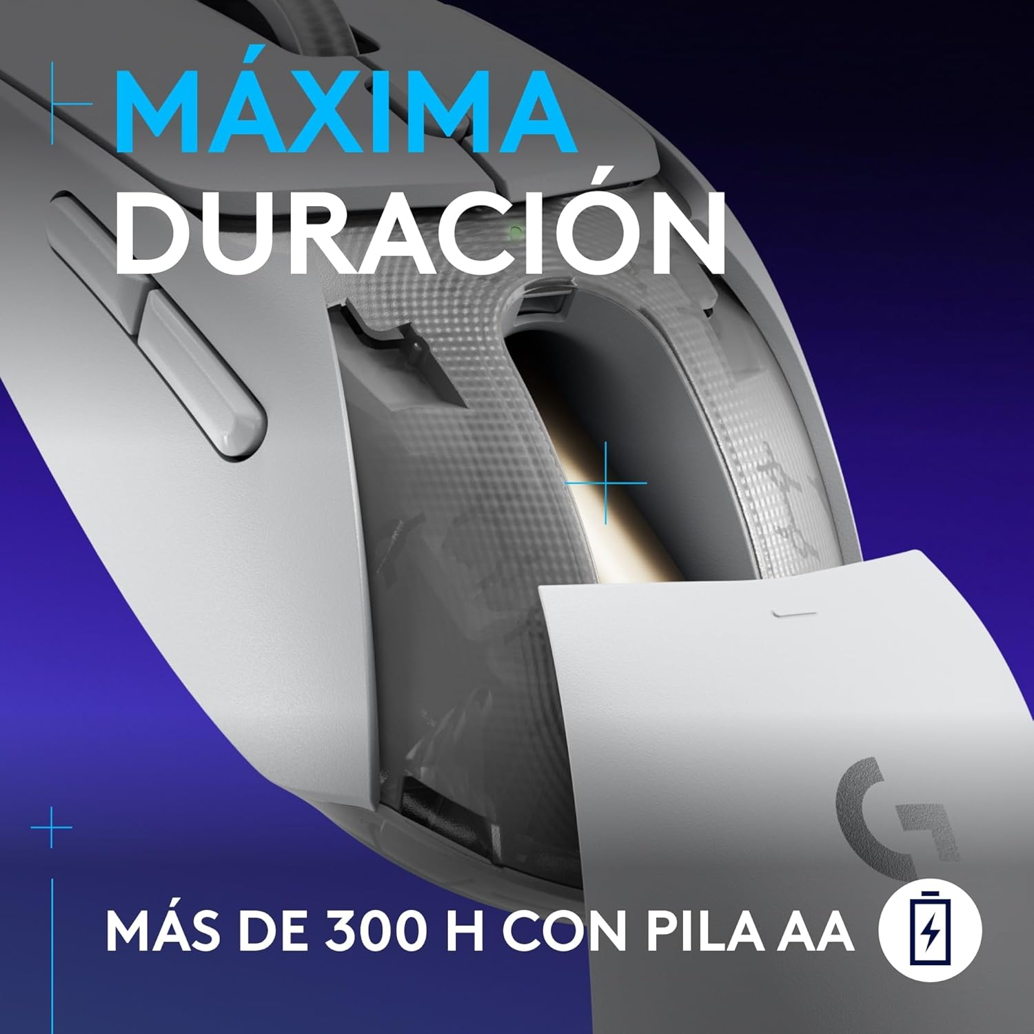 Logitech G G309 Ratón inalámbrico Lightspeed para Gaming, Ligero, interruptores híbridos LIGHTFORCE, Sensor Hero 25K, 300+ Horas con una batería AA, 6 Botones programables, PC y Mac – Blanco 7