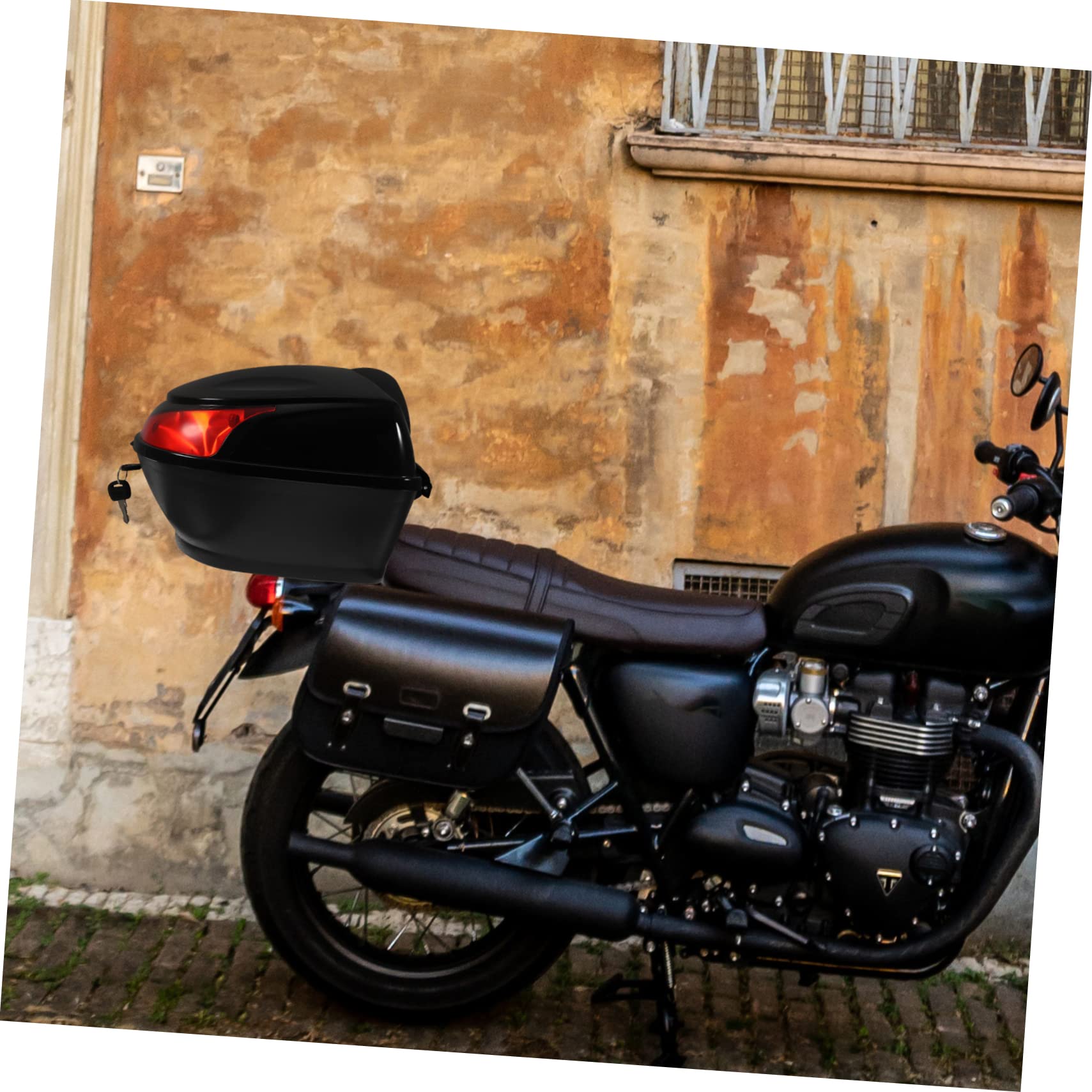Motorrad Hecktasche Schwarz aus Pp mit Montagesatz