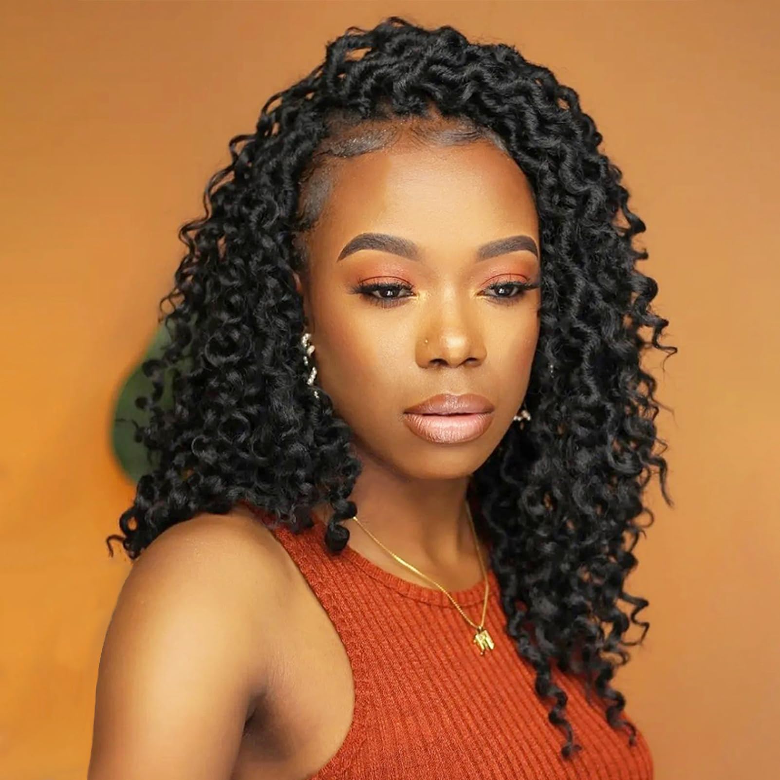 Goddess Locs Crochet Hair 10 12 14 16 18 22 Inch Faux Locs Crochet Hair for Black Women Long-lasting & Low-maintenance 6 Packs Pre Looped Black Boho Crochet Locs with Curly Ends for Full Head