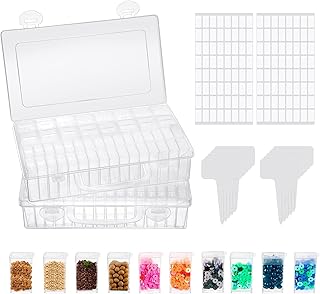 96 Slots Plastic Seed Storage Organizer Box, Seed Storage Box for Gardening Transparent Seed Storage with Label, Diamond Art Storage Containers