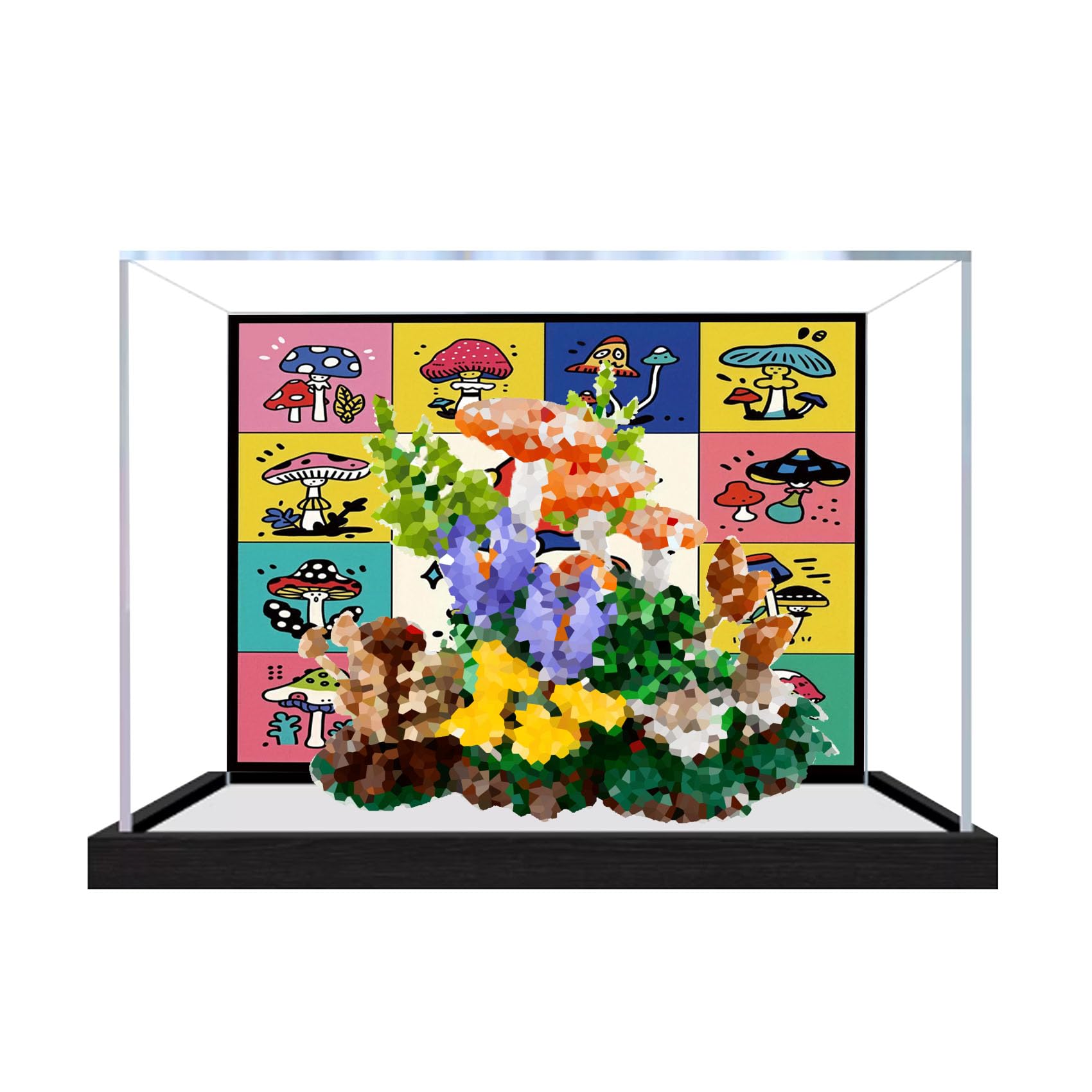 Dustproof acrylic Display Case for Le-go 11505 Mushroom Model-display box only (StyleC Background 3mm)