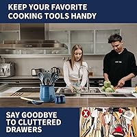 Vista 2 de HASENSE Soporte grande para utensilios de cocina de cerámica para encimera de cocina, organizador de utensilios de cocina de 7.1" para encimera