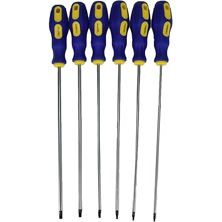 Extra Long Torx Star Screwdriver Set T10 - T30 Screwdrivers Length 250mm 6pc