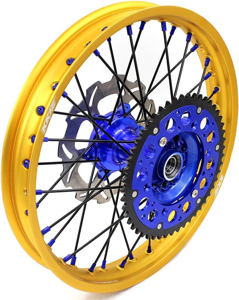 KKE Front 1.6 * 21 Rear 2.15 * 19 Cast Wheels Rims Fit for Yamaha YZ125 YZ250 1999-2016 YZ250F 2001 YZ450F 2003 Wheel Gold Rim with Discs